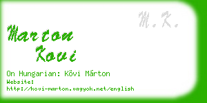 marton kovi business card